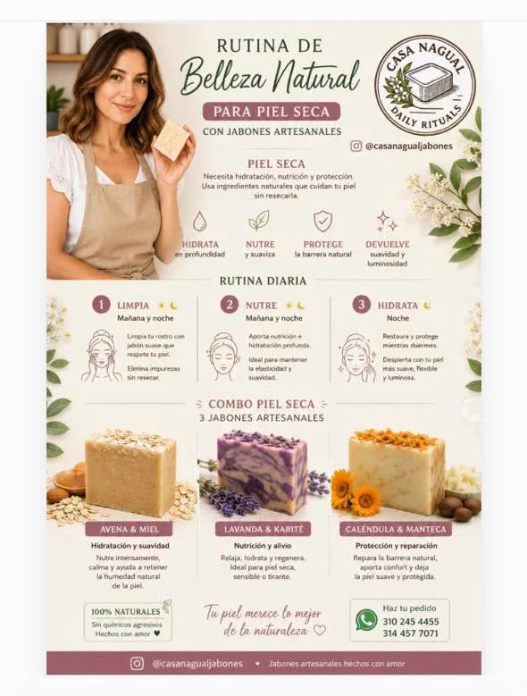 Rutina de belleza natural para piel seca Casa Nagual